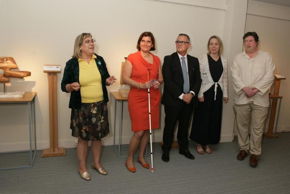 Teresa Díaz, Mª José Sánches, Ángel Luis Gómez, Ana Díaz y Rubén González presentan la exposición