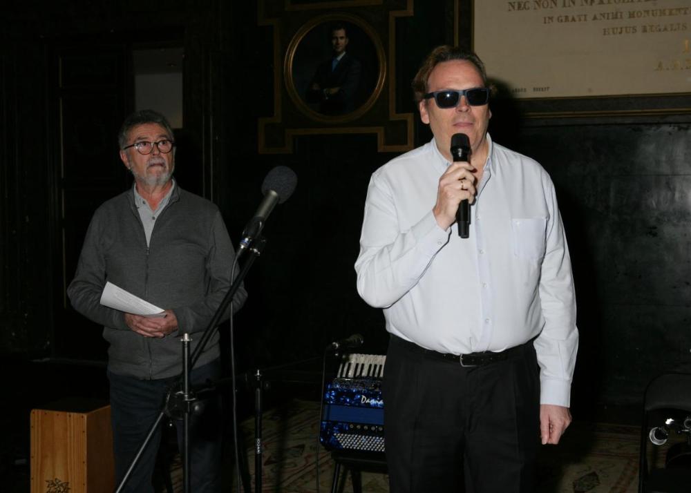 José Cedillo y Rafael González durante la inauguarción