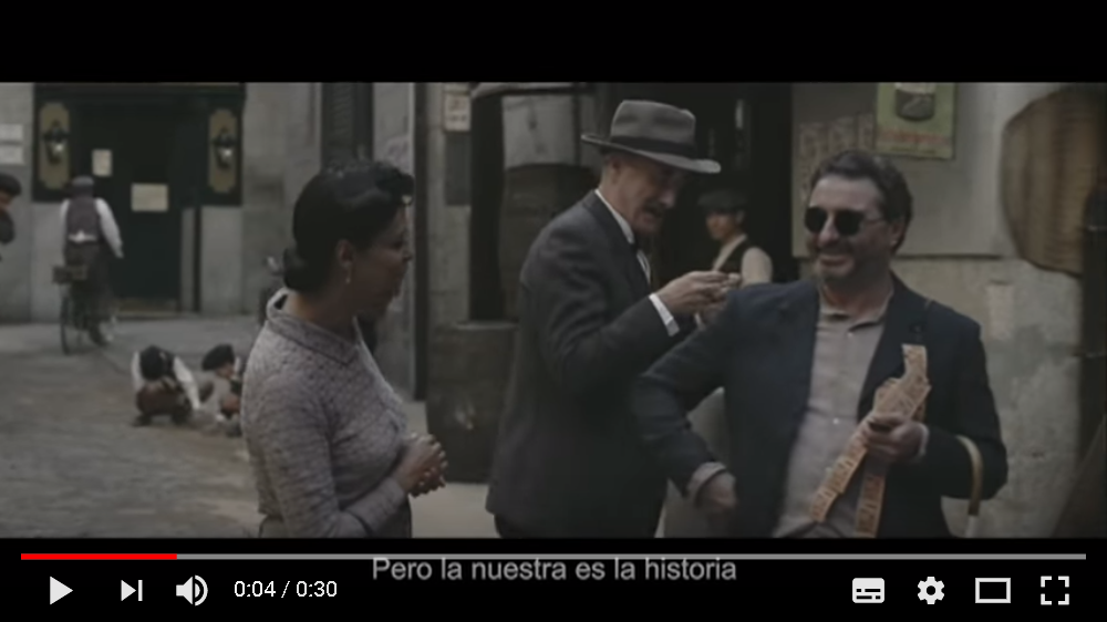 Pipu en el anuncio del 75 aniversario de la ONCE