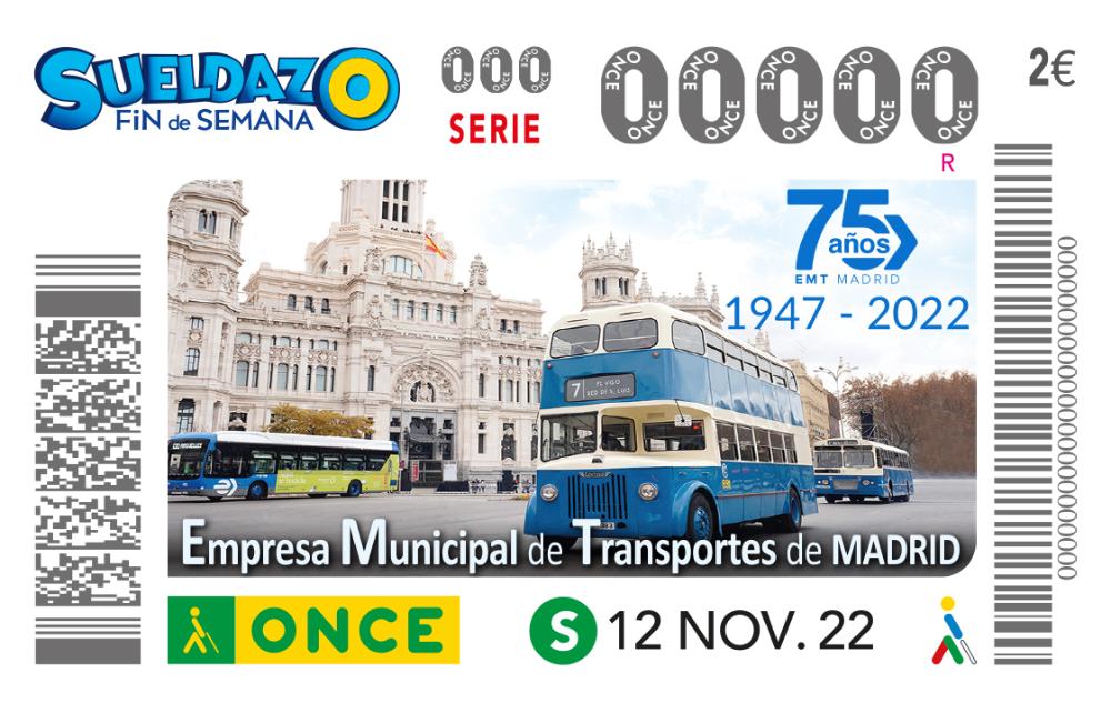 Cupón del 12 de noviembre dedicado al 75 Aniversario de la EMT