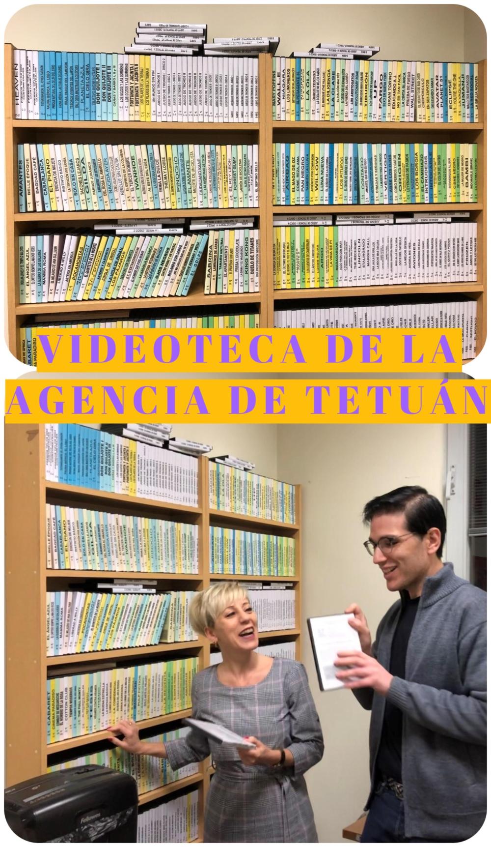 Videoteca de la Agencia de Tetuán donde aparecen Miriam Tendero y Juan Carlos Villanueva