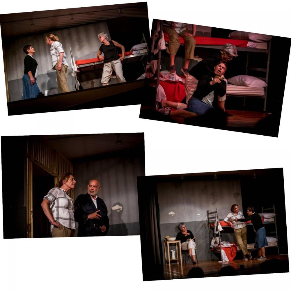 Collage con varios momentos de la representación en Madrid