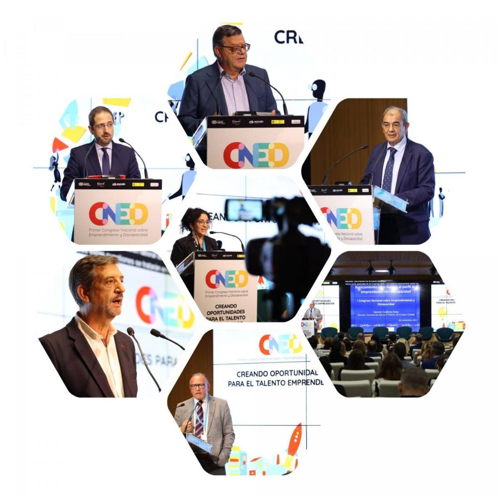 Collage con todos los ponentes durante la jornada