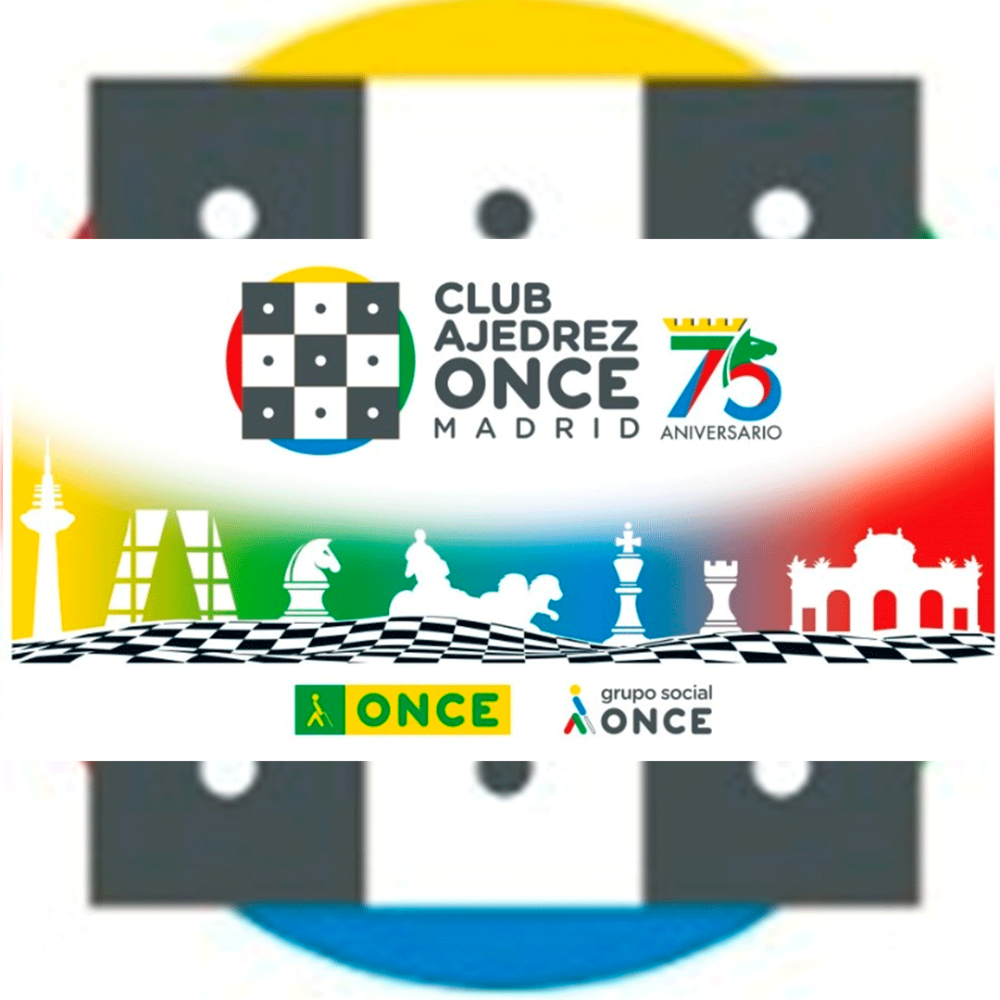 Logo del 75 aniversario del Club de Ajedrez ONCE Madrid 