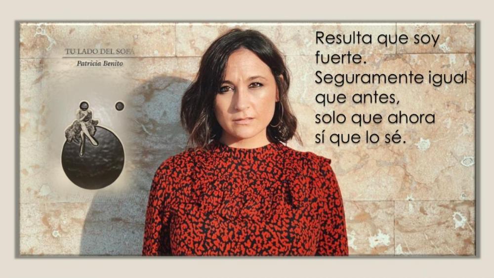 Patricia Benito y portada de su poema