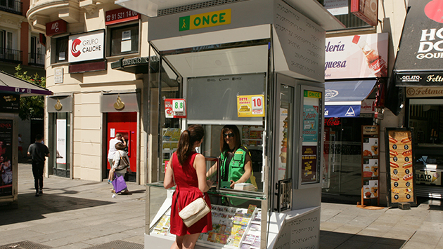 Quiosco de la ONCE en Madrid