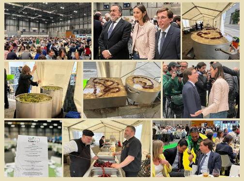 Collage con varios momentos de la jornada del cocido solidario