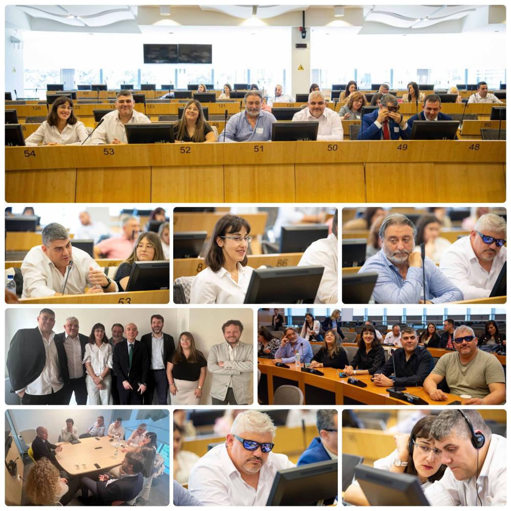Varios momentos de la visita de los consejeros a Bruselas