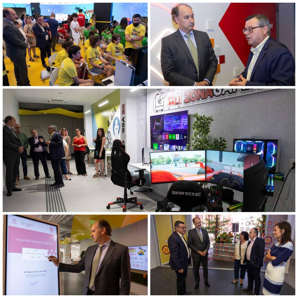 Collage con varios momentos de la viista del consejero