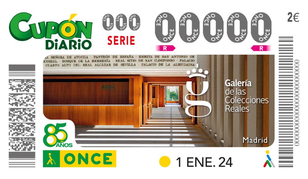 Cupón del 1 de enero dedicado a las Galerías Reales