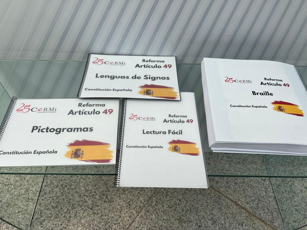 Ejemplares de la Constitución en los diferentes formatos accesibles