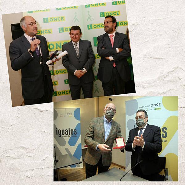 Javier Aguado recibe las medallas de los 25 y 35 años de trabajo