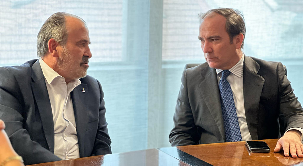 Luis Natalio y Borja Carabante en un momento de la reunión