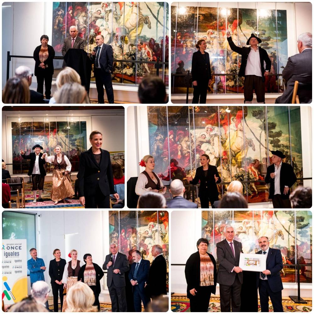 Collage con varios momentos de la actuación y la presentación