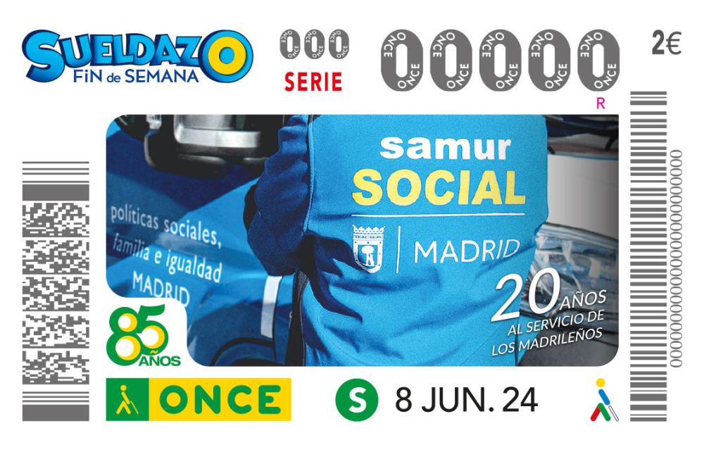 Cupón del 8 de junio dedicado al SAMUR Social
