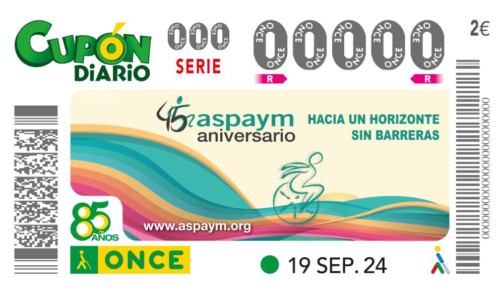 Cupón del 19 de septiembre dedicado a ASPAYM