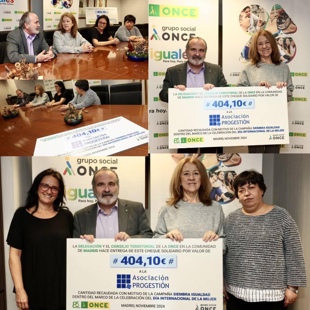 Varios momentos de la reunión y la entrega del cheque