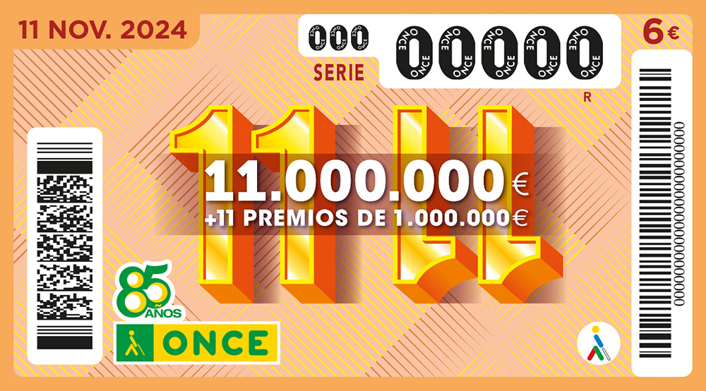 Cupón del sorteo del 11/11 de la ONCE