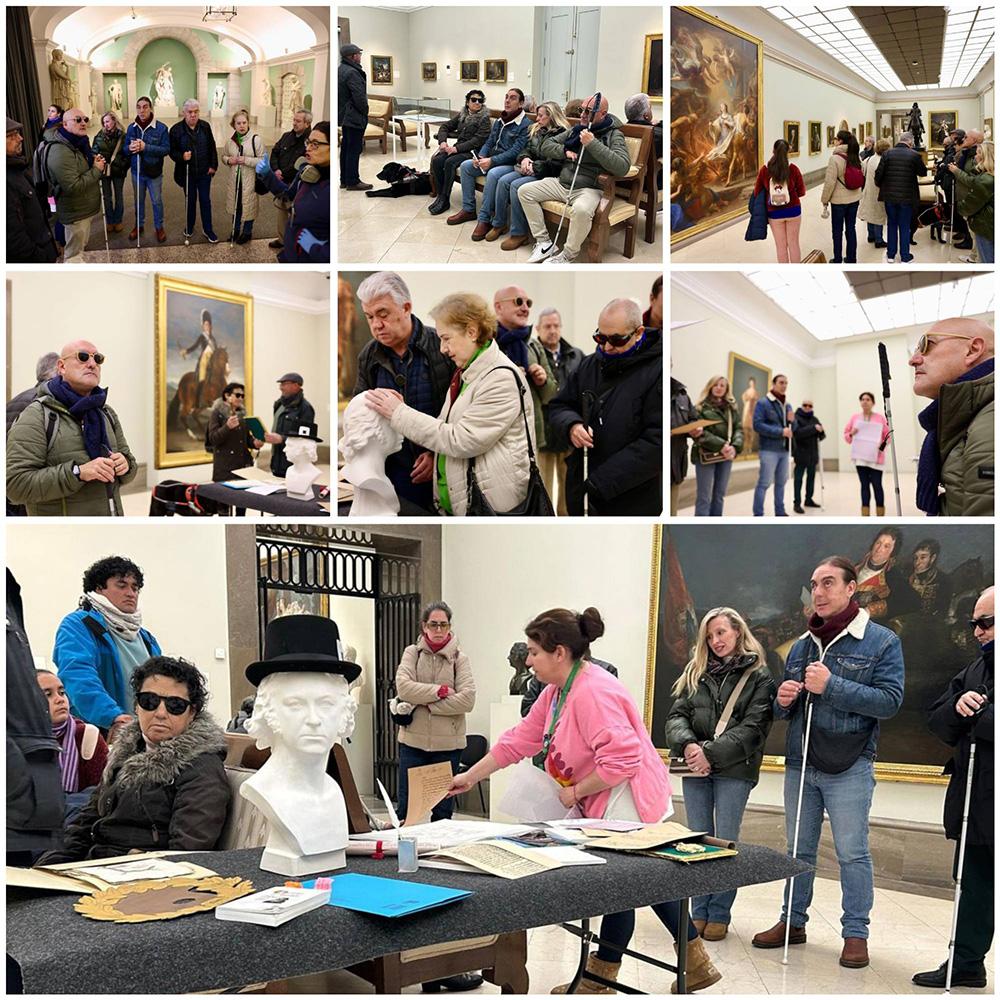 Varios momentos de la visita a la Real Academia de Bellas Artes