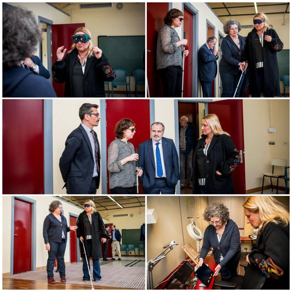 Varios momentos de la visita de la alcaldesa de Torrelodones a las instalaciones de la Delegación