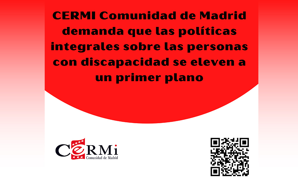 Cartel con la petición de CERMI Madrid