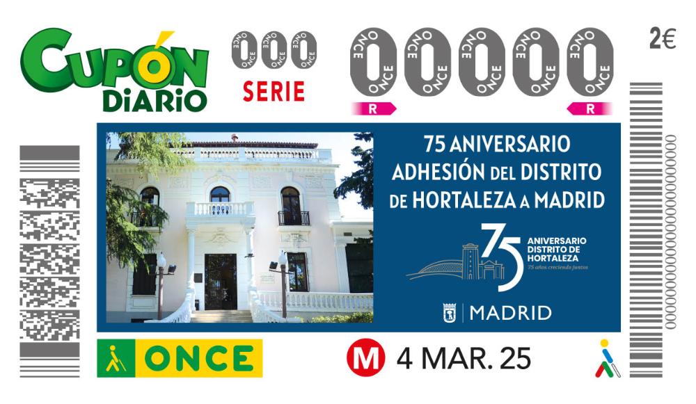 Cupón del 4 de marzo dedicado a Hortaleza