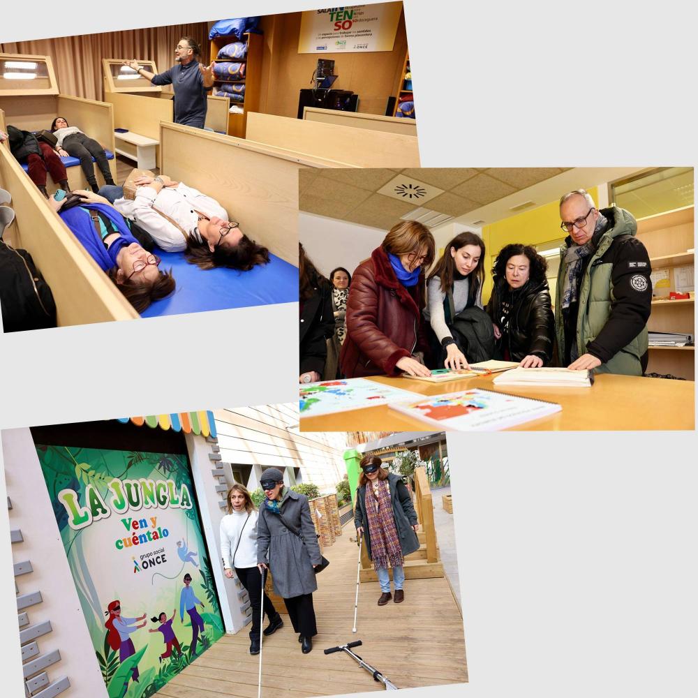 Collage con varios momentos de la visita