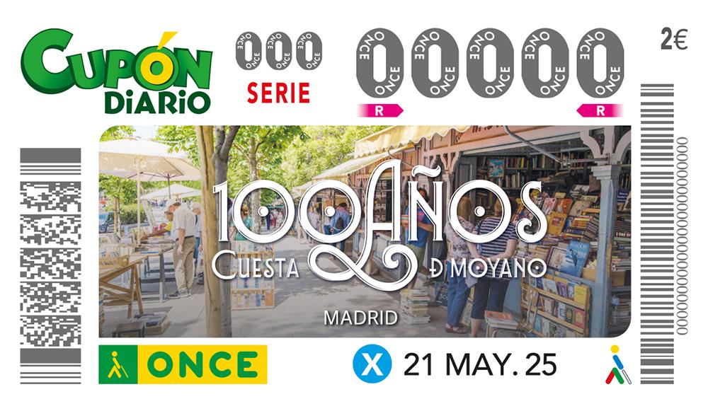 Cupón del 21 de mayo dedicado a la Cuesta de Moyano