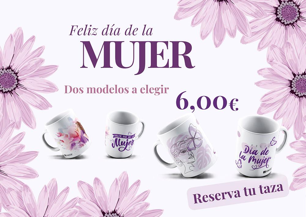 Tazas diseñadas con motivo de la celebración del Día Internacional de la Mujer 2025, cuya recaudación se destina a la entidad elegida por los propios empleados, la Fundación Amaranta