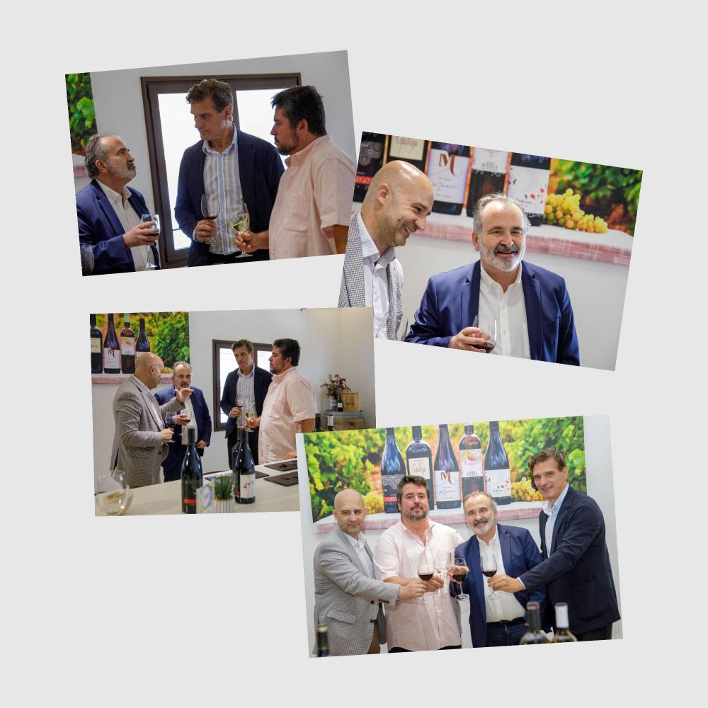 Varios momentos de la visita a las bodegas