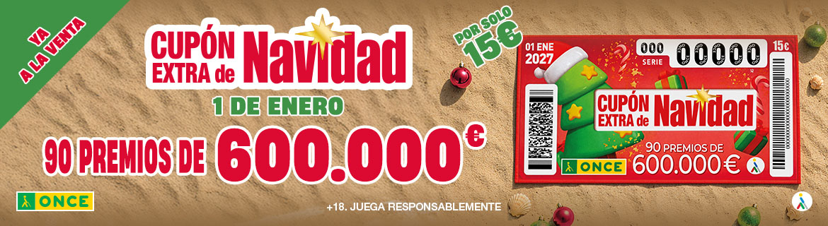 Cartel de Ya a la venta el Cupón Extra de Navidad (Abre una nueva ventana)