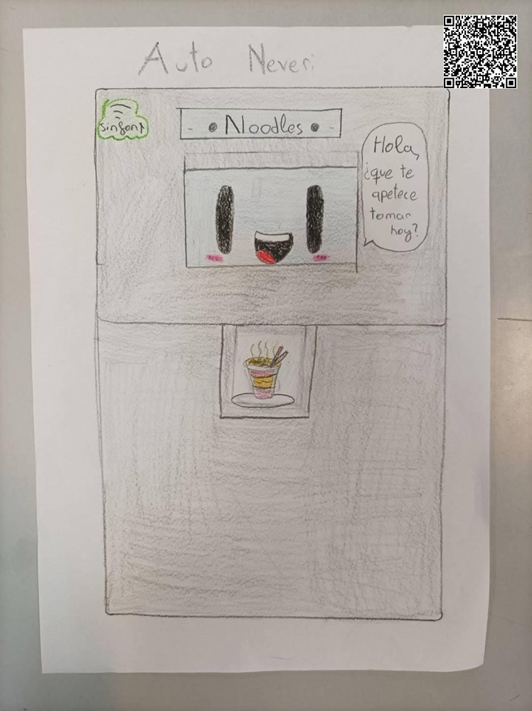 Dibujo de la nevera realizado por los alumnos del colegio