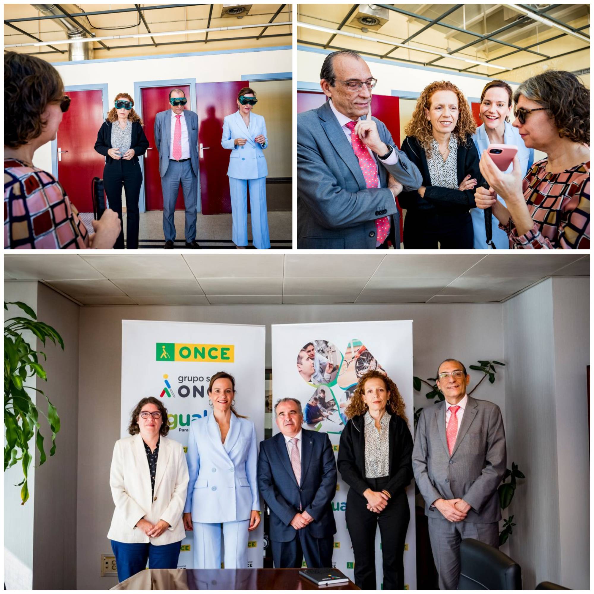 Varios momentos de la visita del grupo parlamentario Vox