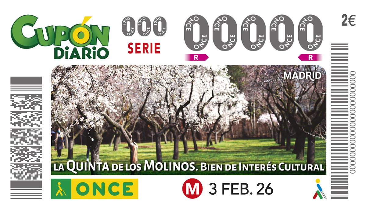 Cupón del 3 de febrero dedicado a la Quinta de los Molinos