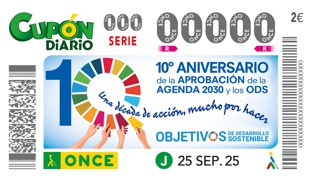 Cupón dedicado al aniversario de la Agenda 2030