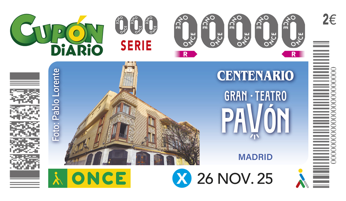 Cupón del 26 de noviembre dedicado al Teatro Pavón