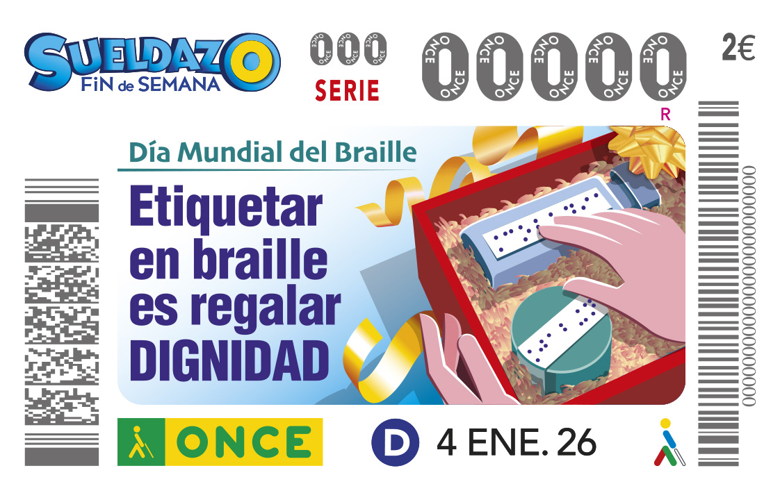 Cupón del 4 de enero dedicado al braille