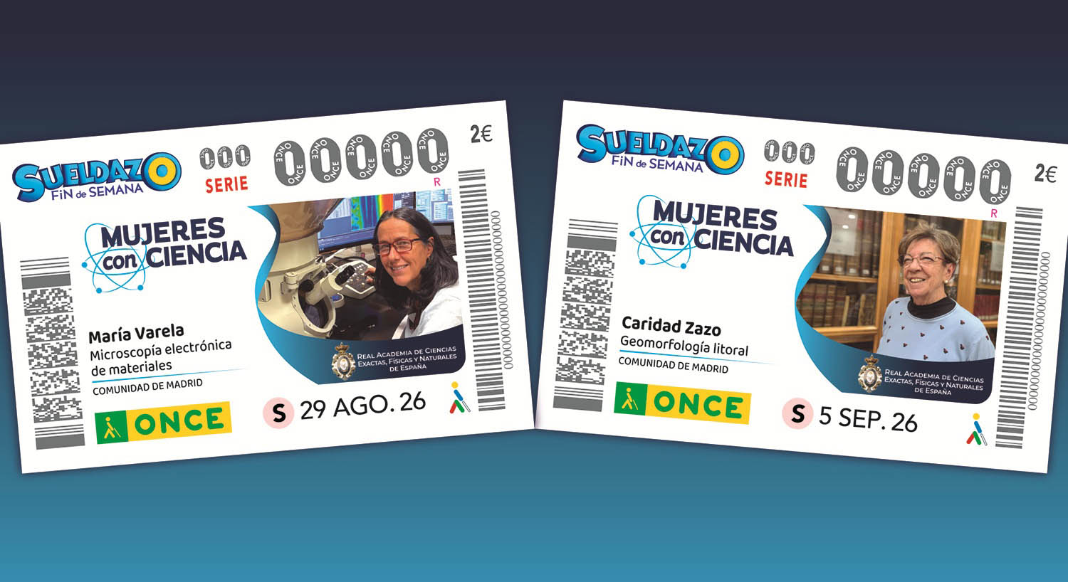 Imagen de los dos cupones dedicados a las académicas