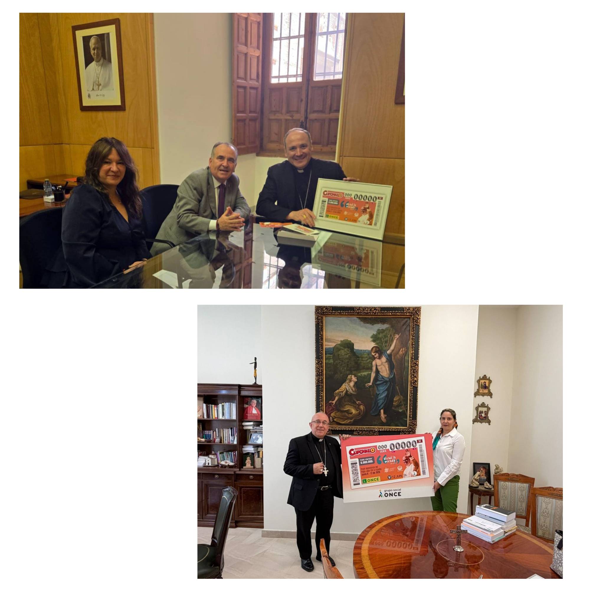 Entrega de los cupones a los Obispos de Alcalá y Getafe