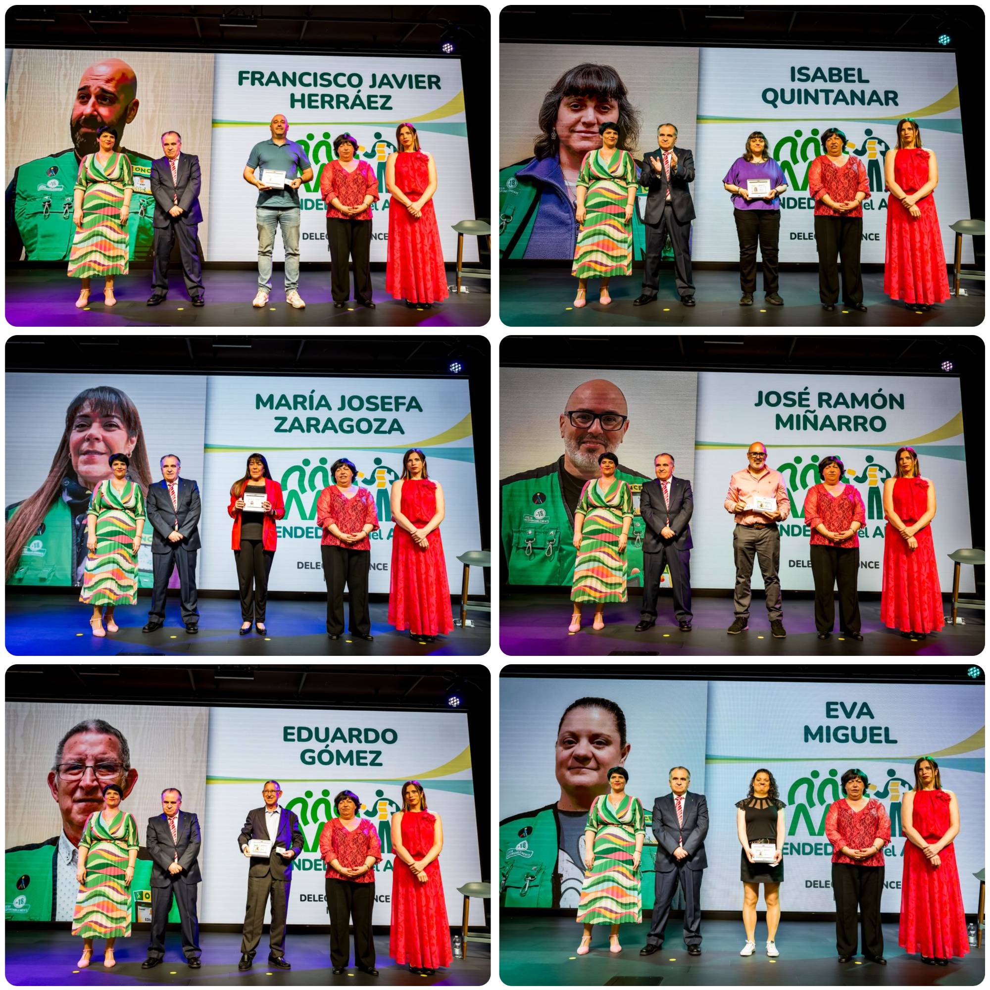 Grupo de seis de los vendedores homenajeados