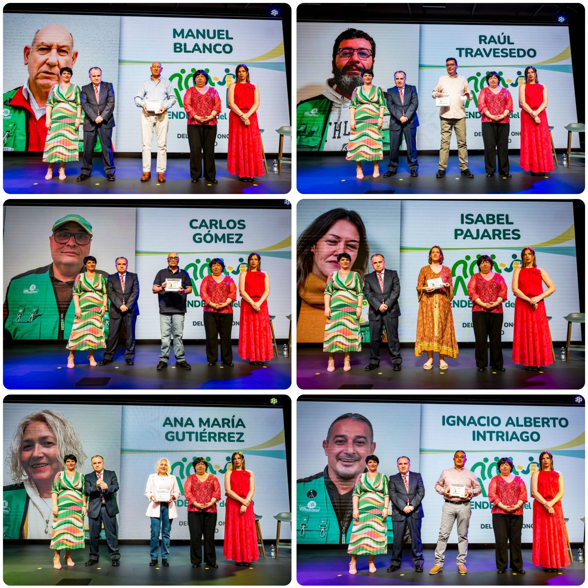 Grupo de seis de los vendedores homenajeados