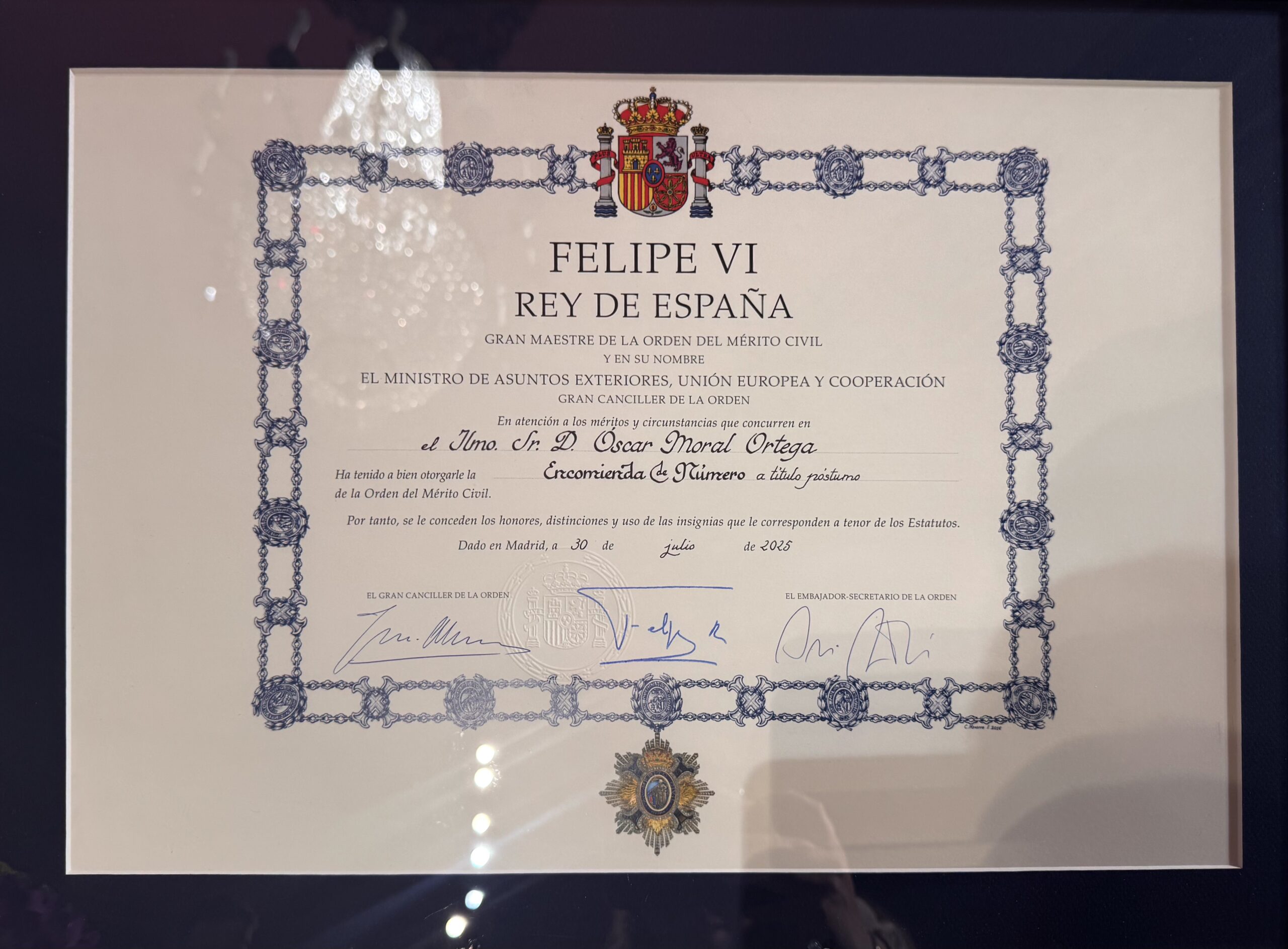 Encomienda de Número entregada por el delegado de Gobierno