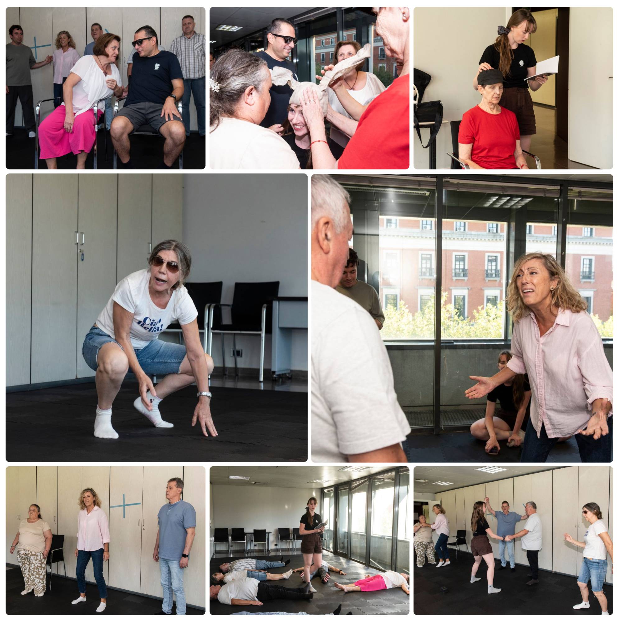 Collage con varios momentos del taller